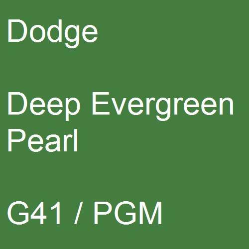 Dodge, Deep Evergreen Pearl, G41 / PGM.